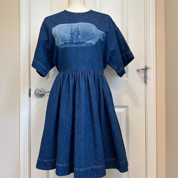 SOLD! Sportmax Max Mara Label-cut Denim Slim Fit Short Dress Size: US4 Spring - Picture 13 of 15